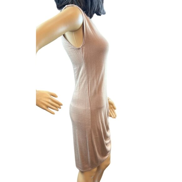 (5 for $25) Antistar Ruched Side Sleeveless Dress in Khaki -NWT - Picture 2 of 7